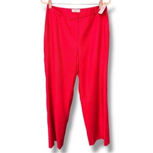 NWT Vintage Linen Talbots Vibrant Red Straight Leg Pants. Size 8P